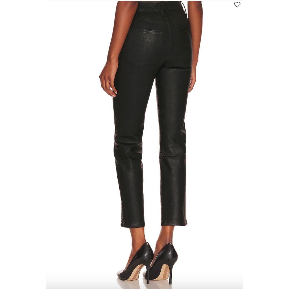 GOOD AMERICAN NWT Good Classic High Waisted Straight Coated Black Jeans // 0 - Picture 2 of 11